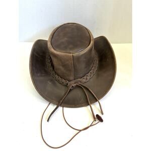 BRANDSLOCK Steerhide Leather Outback/Cowboy Hat – Australian Style (S)